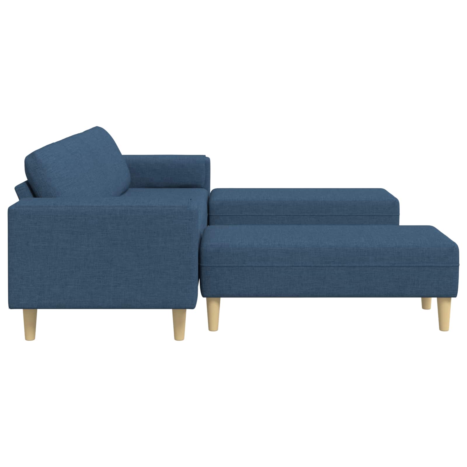 Woonkamer Bank 3 st Blauw Polyester