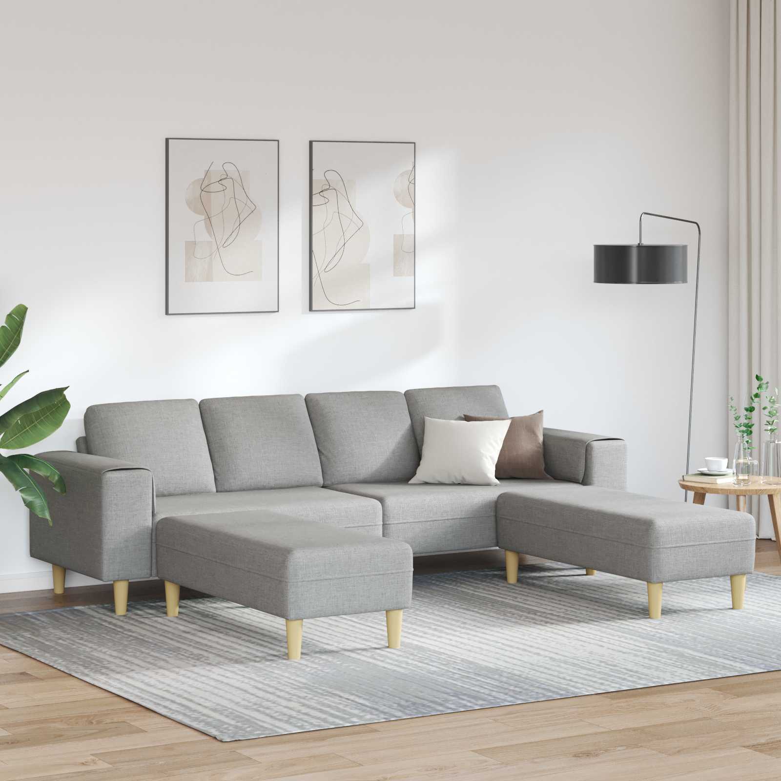 Woonkamer Bank 3 st Wolkengrijs Polyester