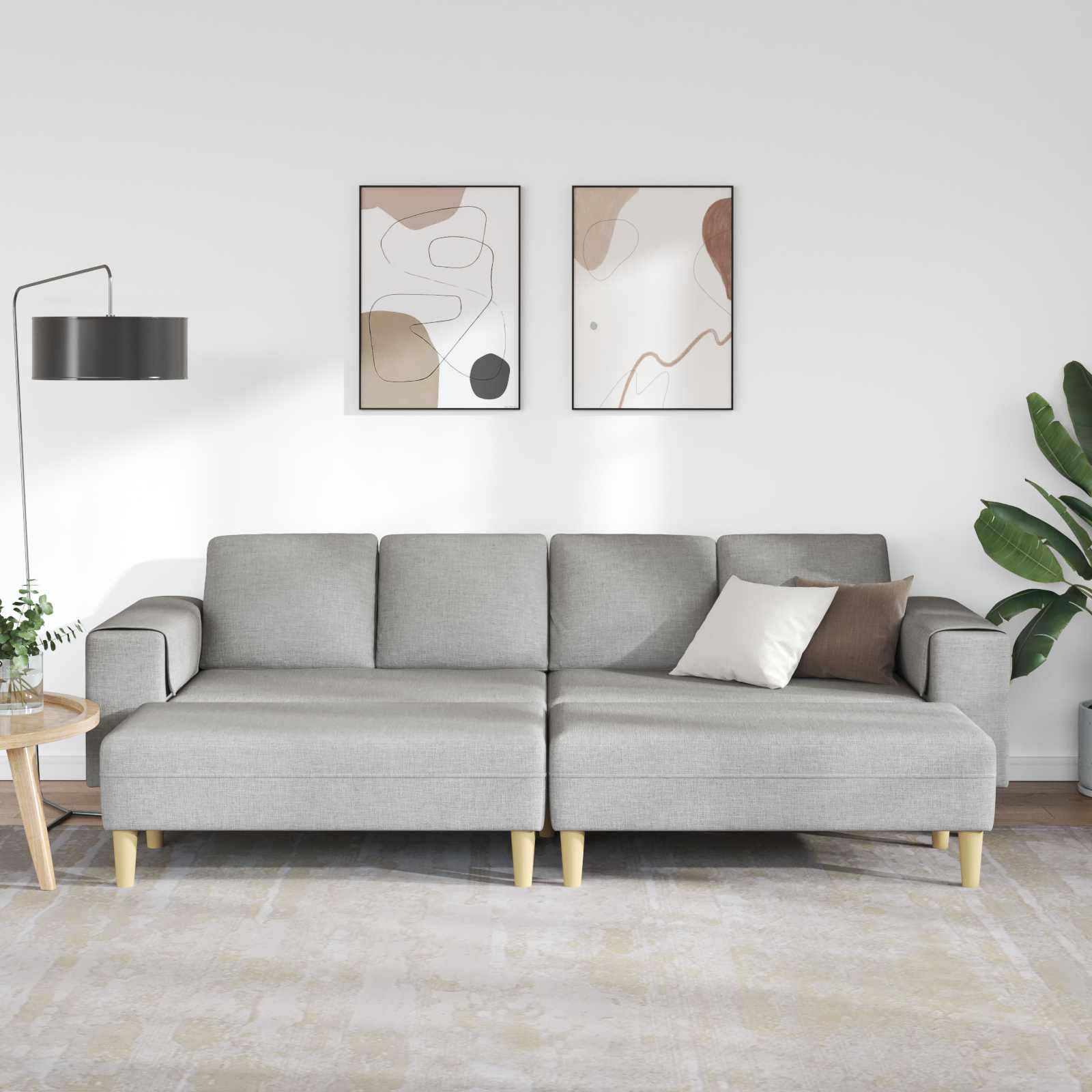 Woonkamer Bank 3 st Wolkengrijs Polyester