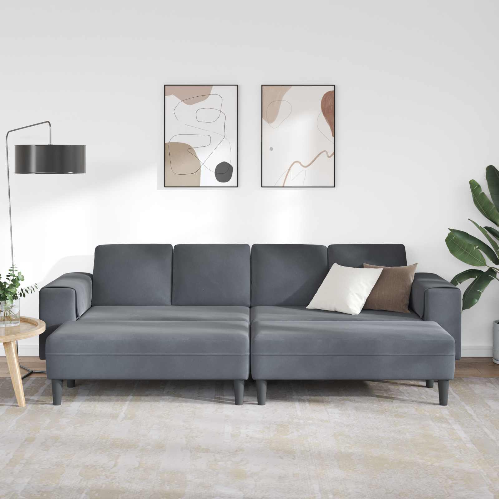Woonkamer Bank 3 st Donkergrijs