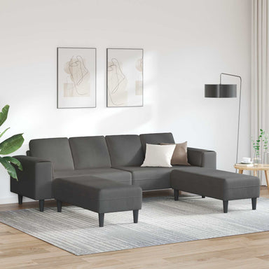 Bank Donkergrijs 250 x 188 x 76 cm Katoen Stof
