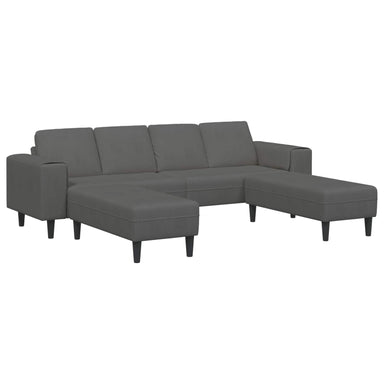 Bank Donkergrijs 250 x 188 x 76 cm Katoen Stof