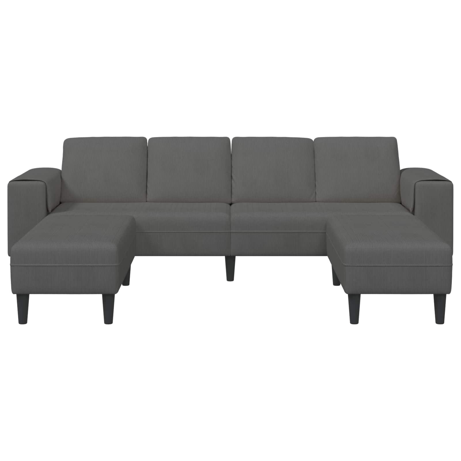 Bank Donkergrijs 250 x 188 x 76 cm Katoen Stof