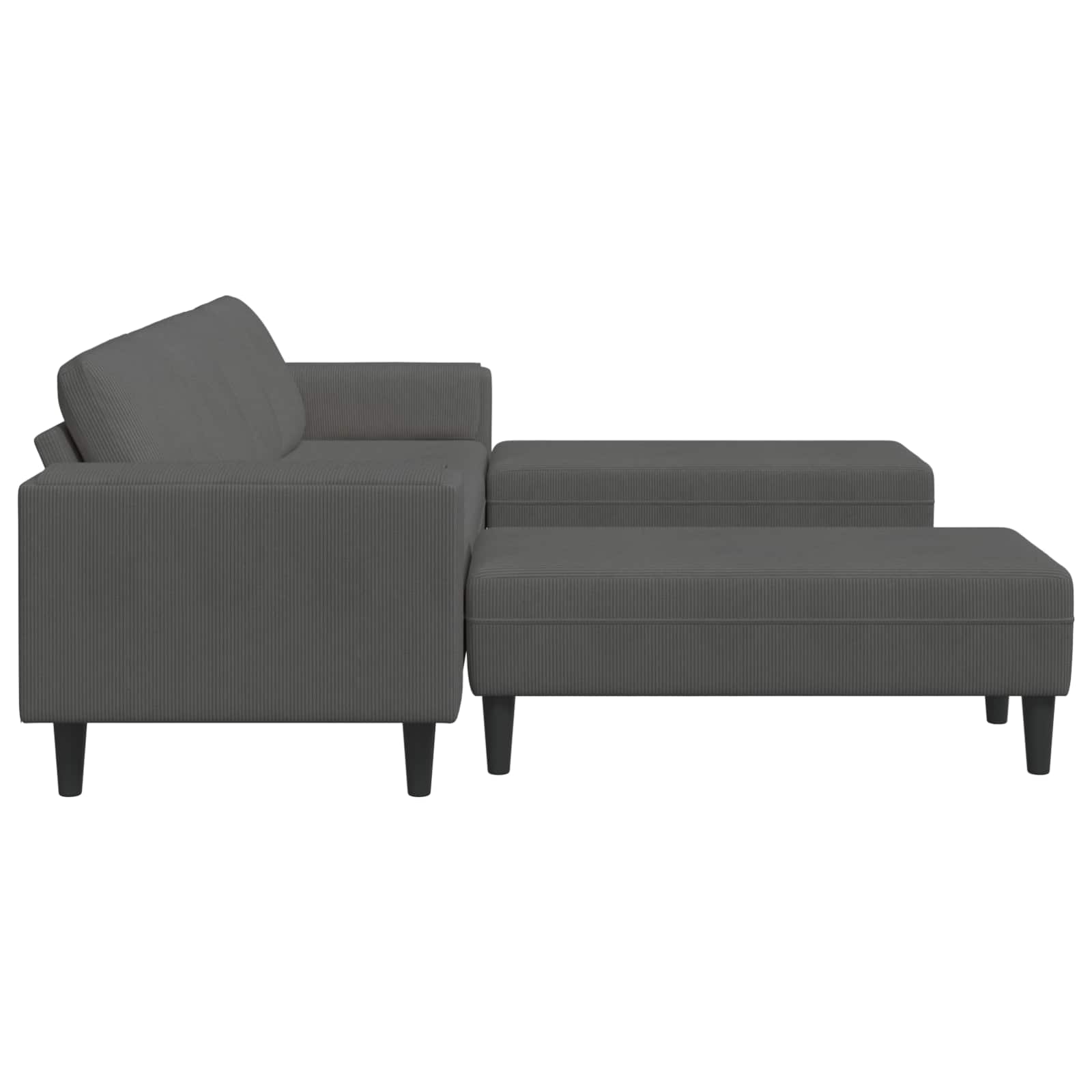 Bank Donkergrijs 250 x 188 x 76 cm Katoen Stof
