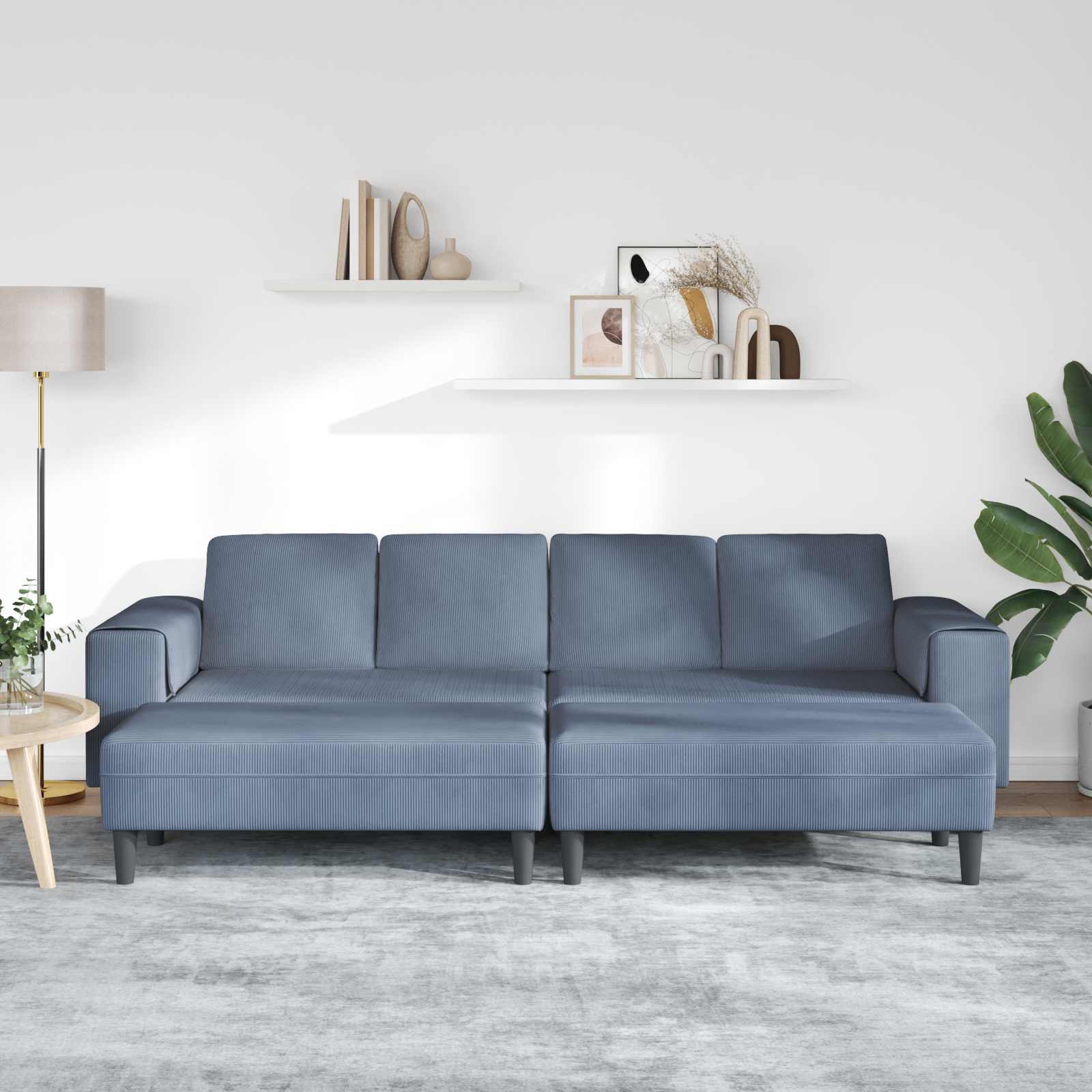 Bank Blauw 250 x 188 x 76 cm Katoen Stof