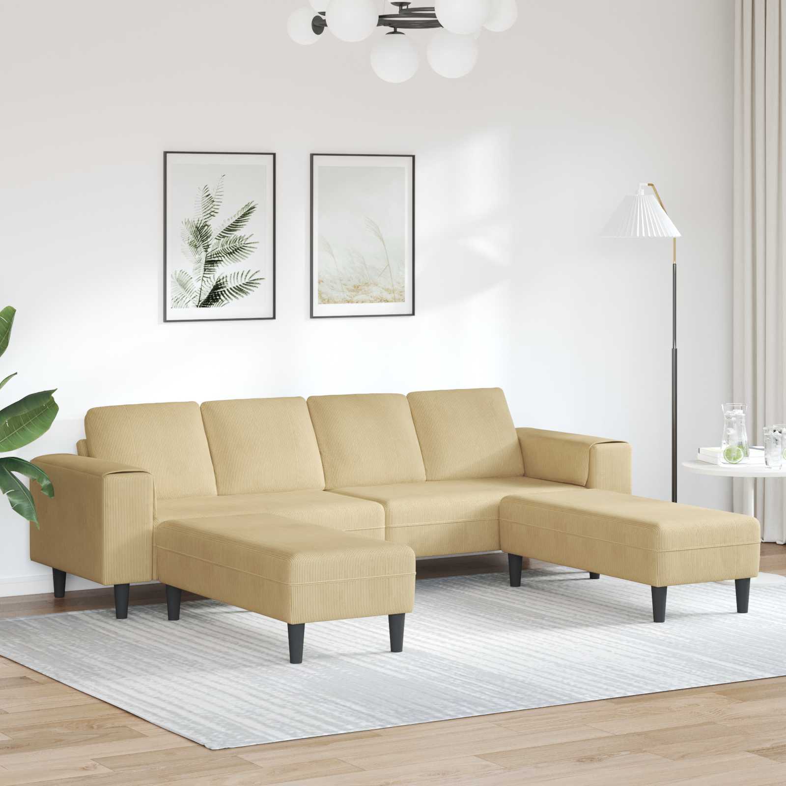 Bank Grijs groen 250 x 188 x 76 cm Katoen Stof