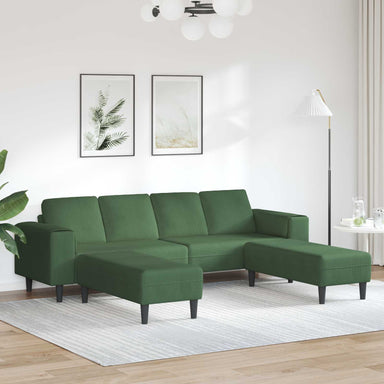 Bank Donkergroen 250 x 188 x 76 cm Katoen Stof