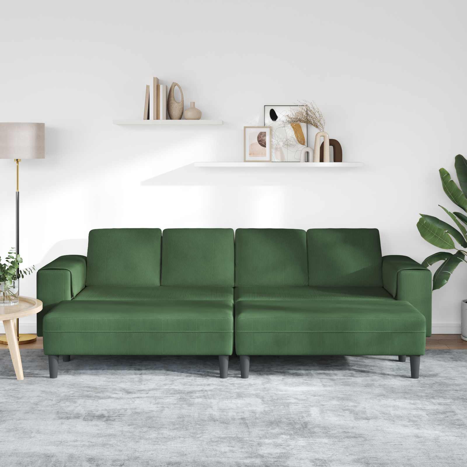 Bank Donkergroen 250 x 188 x 76 cm Katoen Stof