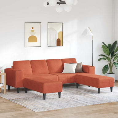 Bank Rood-oranje 250 x 188 x 76 cm Katoen Stof