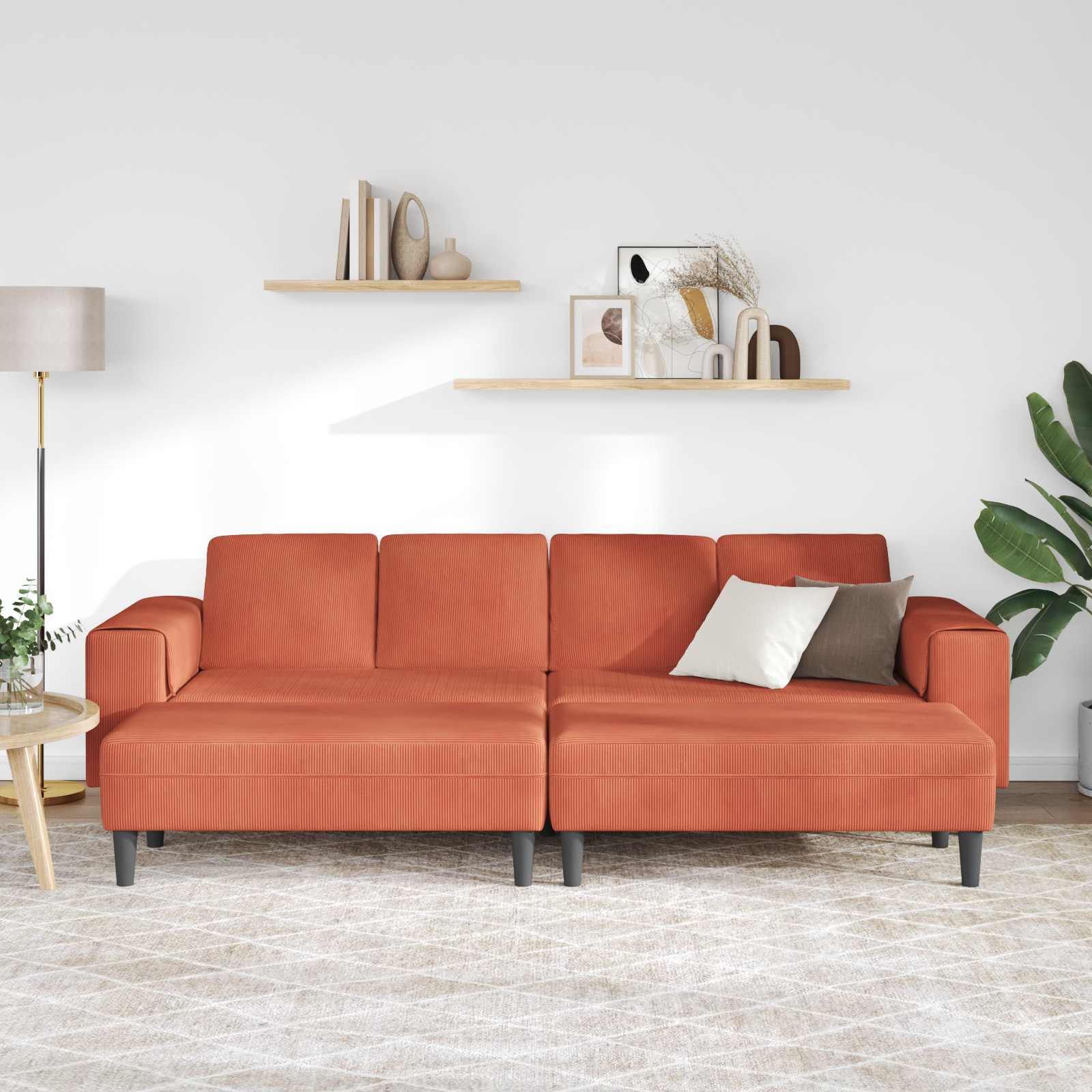 Bank Rood-oranje 250 x 188 x 76 cm Katoen Stof