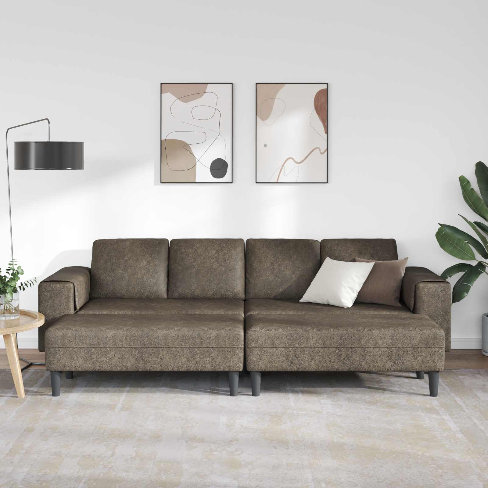 Woonkamer Bank 3 st Donkergrijs