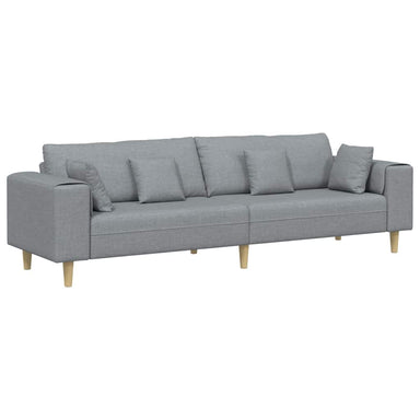 Bank met kussen Lichtgrijs 250 x 77 x 76 cm Stof