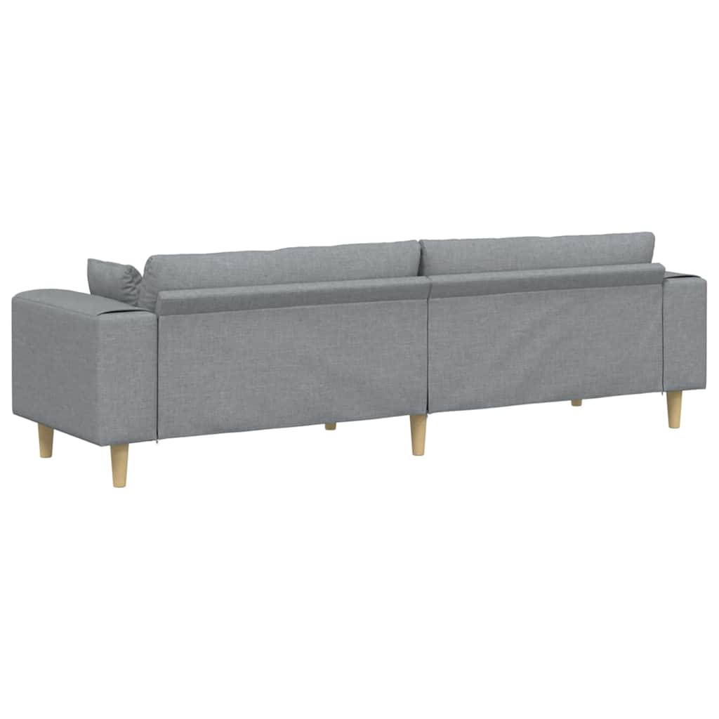 Bank met kussen Lichtgrijs 250 x 77 x 76 cm Stof