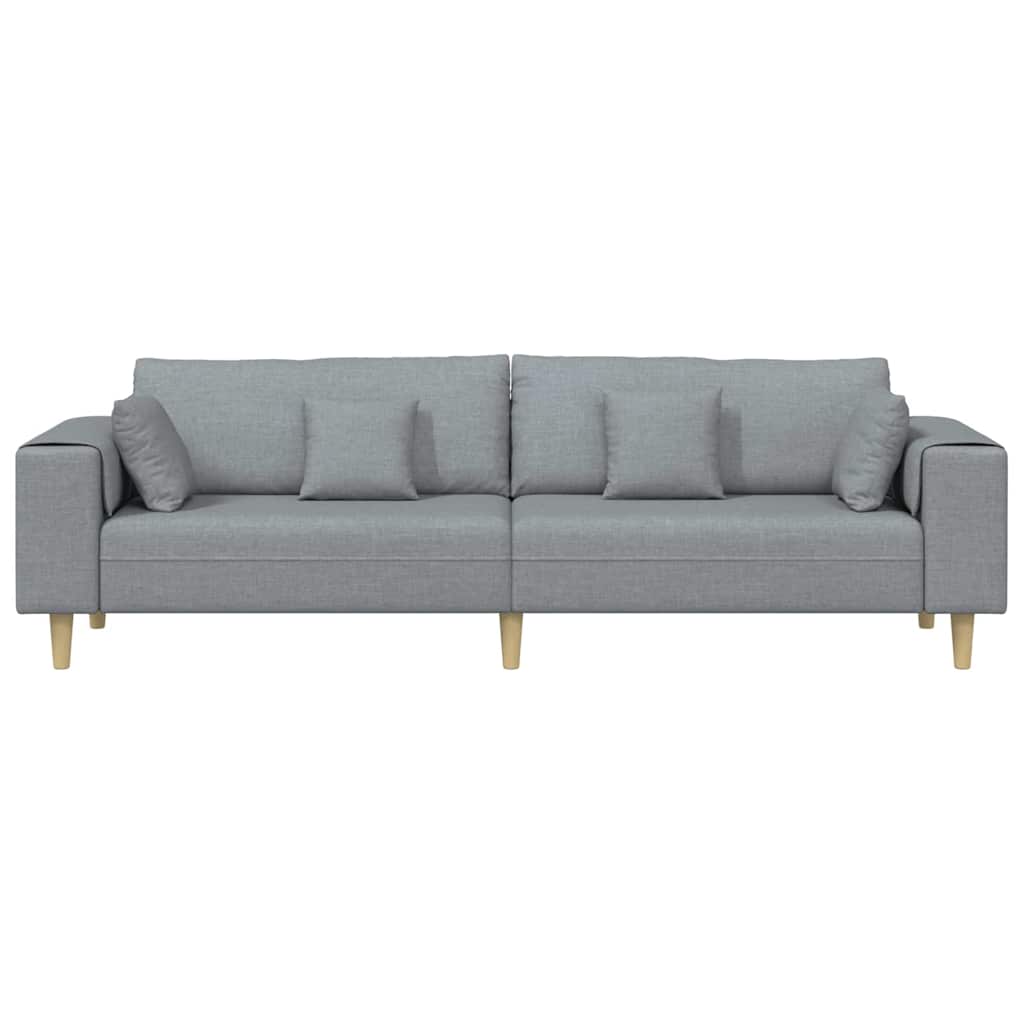 Bank met kussen Lichtgrijs 250 x 77 x 76 cm Stof
