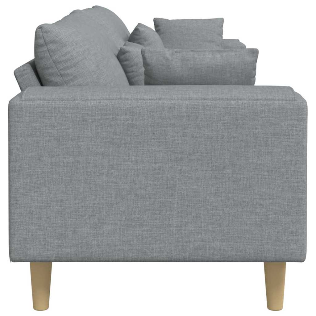 Bank met kussen Lichtgrijs 250 x 77 x 76 cm Stof