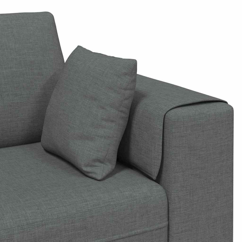 Bank met kussen Donkergrijs 250 x 77 x 76 cm Stof