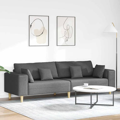 Bank met kussen Donkergrijs 250 x 77 x 76 cm Stof