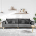 Bank met kussen Donkergrijs 250 x 77 x 76 cm Stof