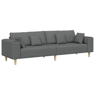 Bank met kussen Donkergrijs 250 x 77 x 76 cm Stof