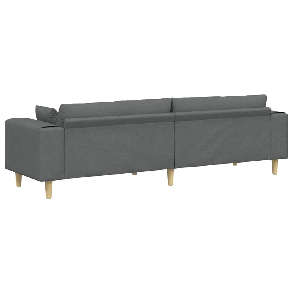 Bank met kussen Donkergrijs 250 x 77 x 76 cm Stof