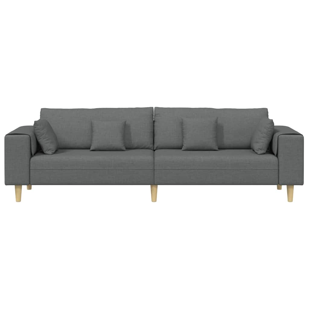 Bank met kussen Donkergrijs 250 x 77 x 76 cm Stof