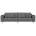 Bank met kussen Donkergrijs 250 x 77 x 76 cm Stof