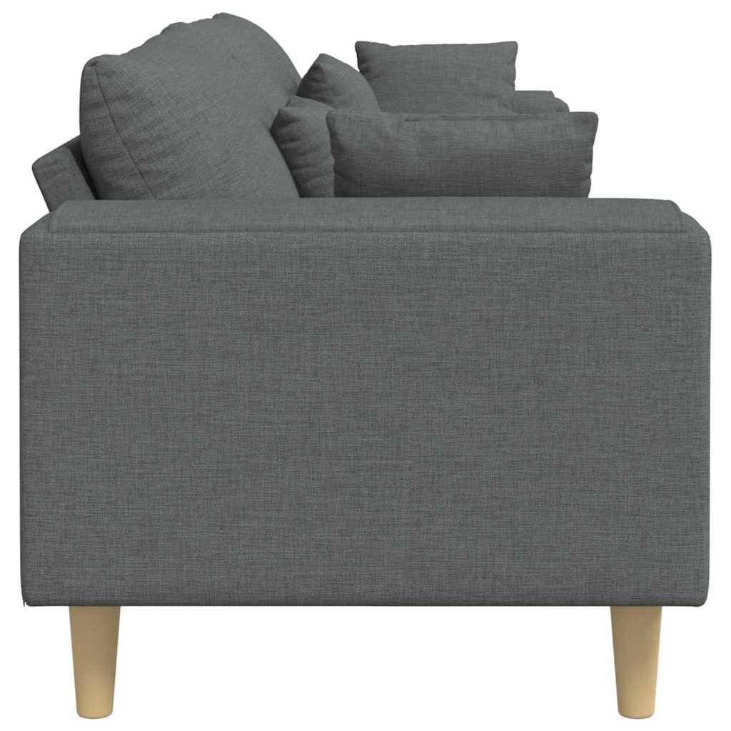 Bank met kussen Donkergrijs 250 x 77 x 76 cm Stof