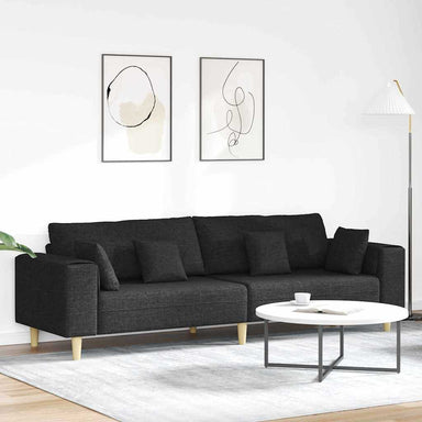 Bank met kussen Zwart 250 x 77 x 76 cm Stof