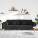 Bank met kussen Zwart 250 x 77 x 76 cm Stof