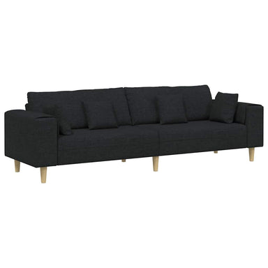 Bank met kussen Zwart 250 x 77 x 76 cm Stof
