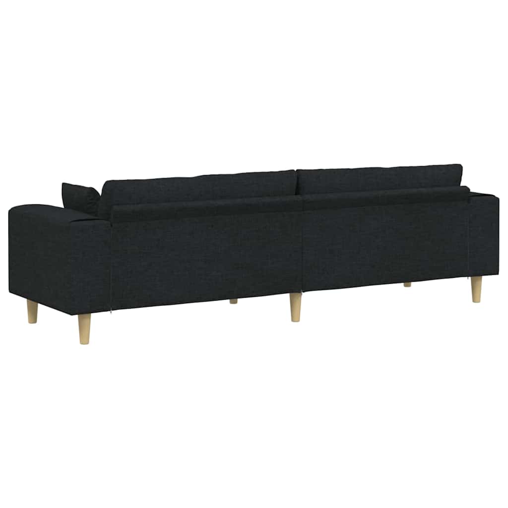 Bank met kussen Zwart 250 x 77 x 76 cm Stof
