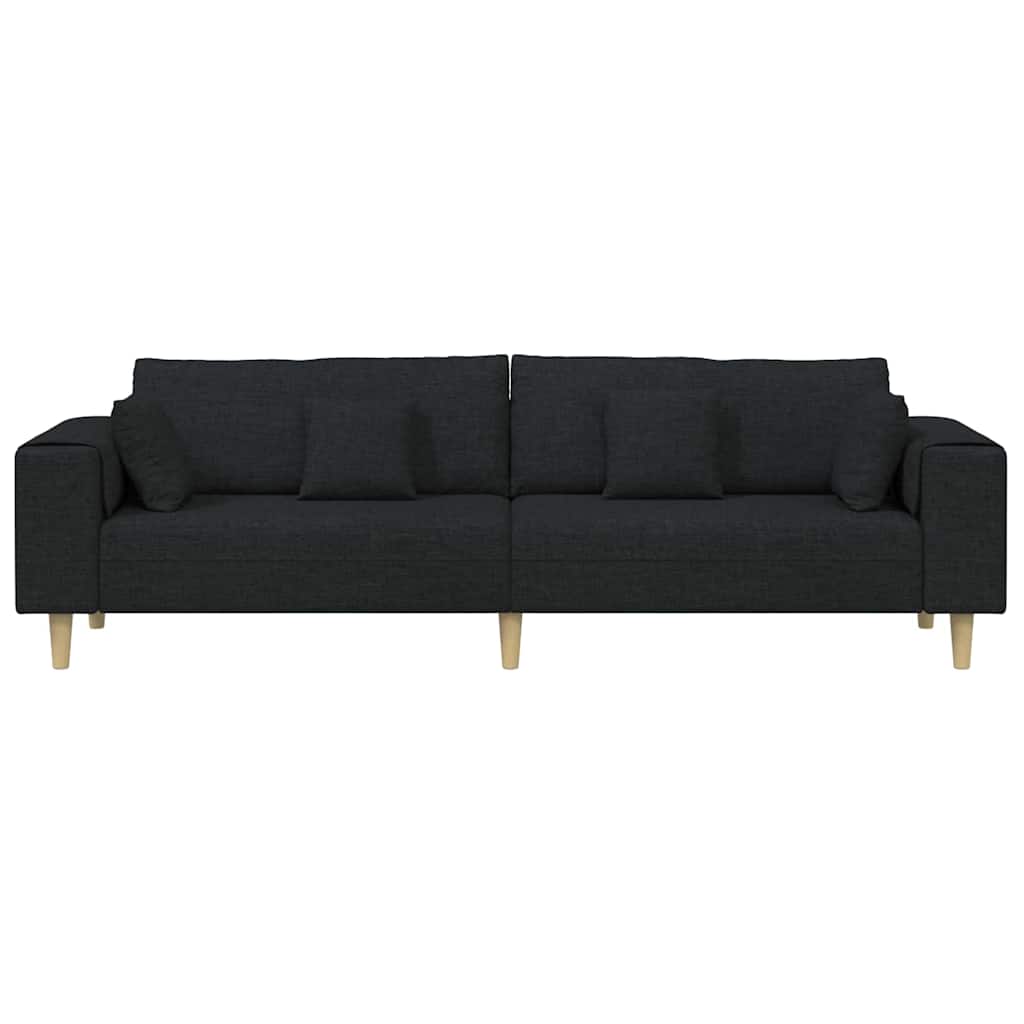 Bank met kussen Zwart 250 x 77 x 76 cm Stof