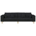 Bank met kussen Zwart 250 x 77 x 76 cm Stof