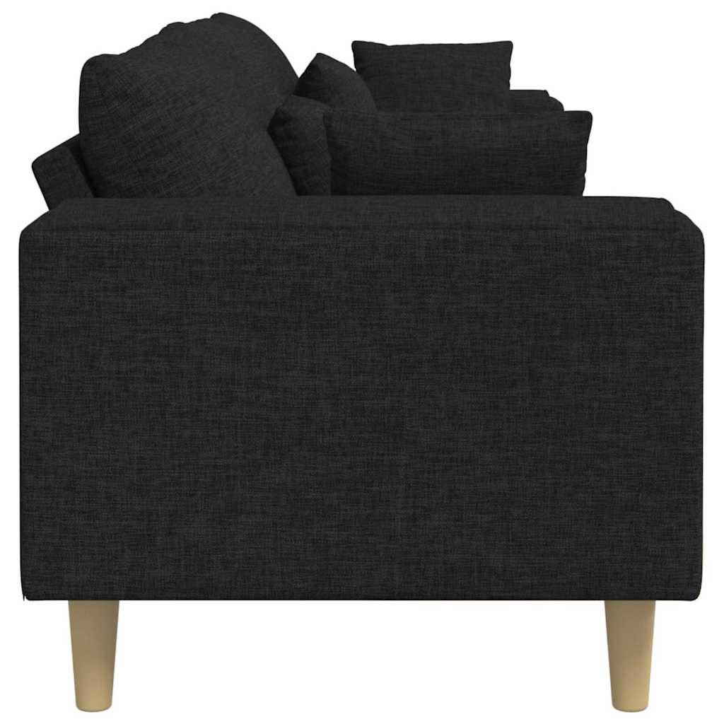 Bank met kussen Zwart 250 x 77 x 76 cm Stof
