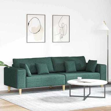 Bank met kussen Donkergroen 250 x 77 x 76 cm Stof