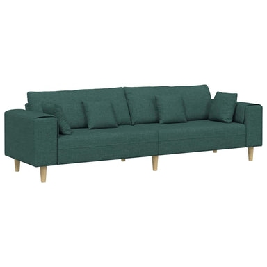 Bank met kussen Donkergroen 250 x 77 x 76 cm Stof
