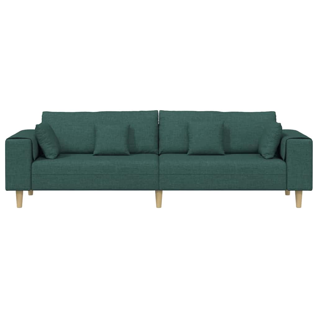 Bank met kussen Donkergroen 250 x 77 x 76 cm Stof