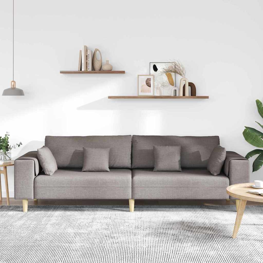 Bank met kussen Taupe 250 x 77 x 76 cm Stof