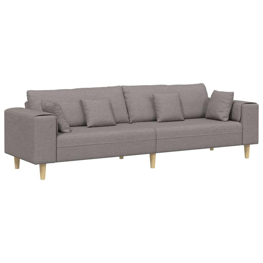 Bank met kussen Taupe 250 x 77 x 76 cm Stof