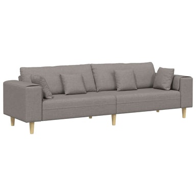 Bank met kussen Taupe 250 x 77 x 76 cm Stof
