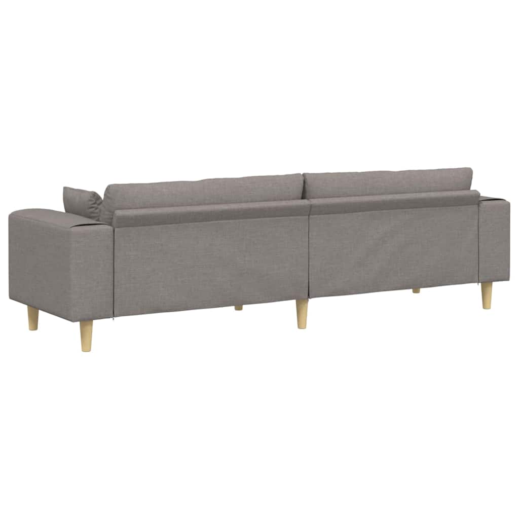 Bank met kussen Taupe 250 x 77 x 76 cm Stof
