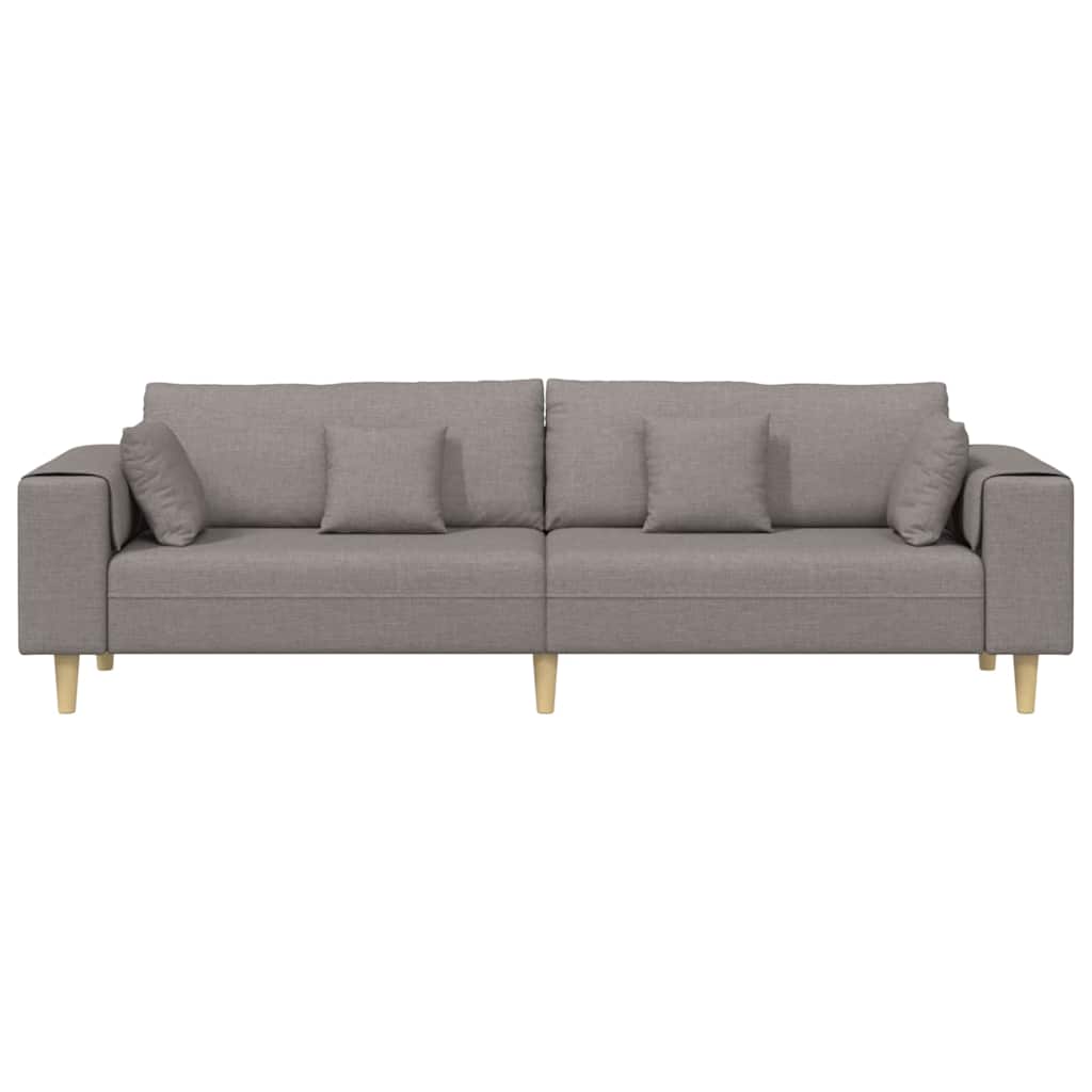 Bank met kussen Taupe 250 x 77 x 76 cm Stof