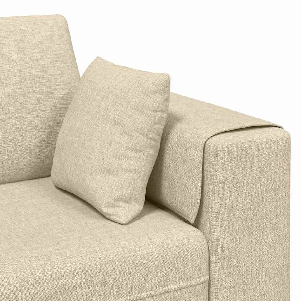 Bank met kussen Crème 250 x 77 x 76 cm Stof