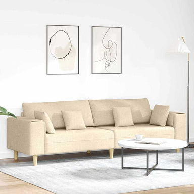 Bank met kussen Crème 250 x 77 x 76 cm Stof
