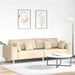 Bank met kussen Crème 250 x 77 x 76 cm Stof