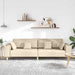 Bank met kussen Crème 250 x 77 x 76 cm Stof