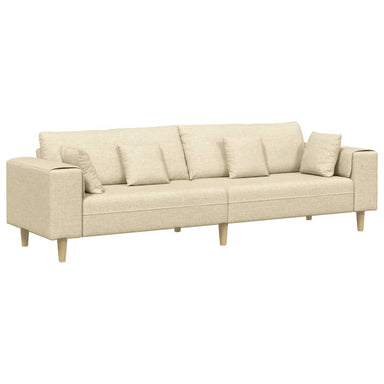 Bank met kussen Crème 250 x 77 x 76 cm Stof