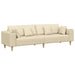 Bank met kussen Crème 250 x 77 x 76 cm Stof