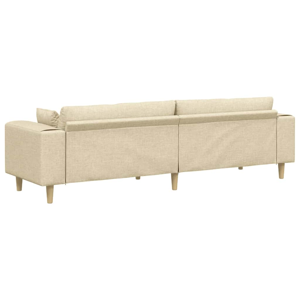Bank met kussen Crème 250 x 77 x 76 cm Stof