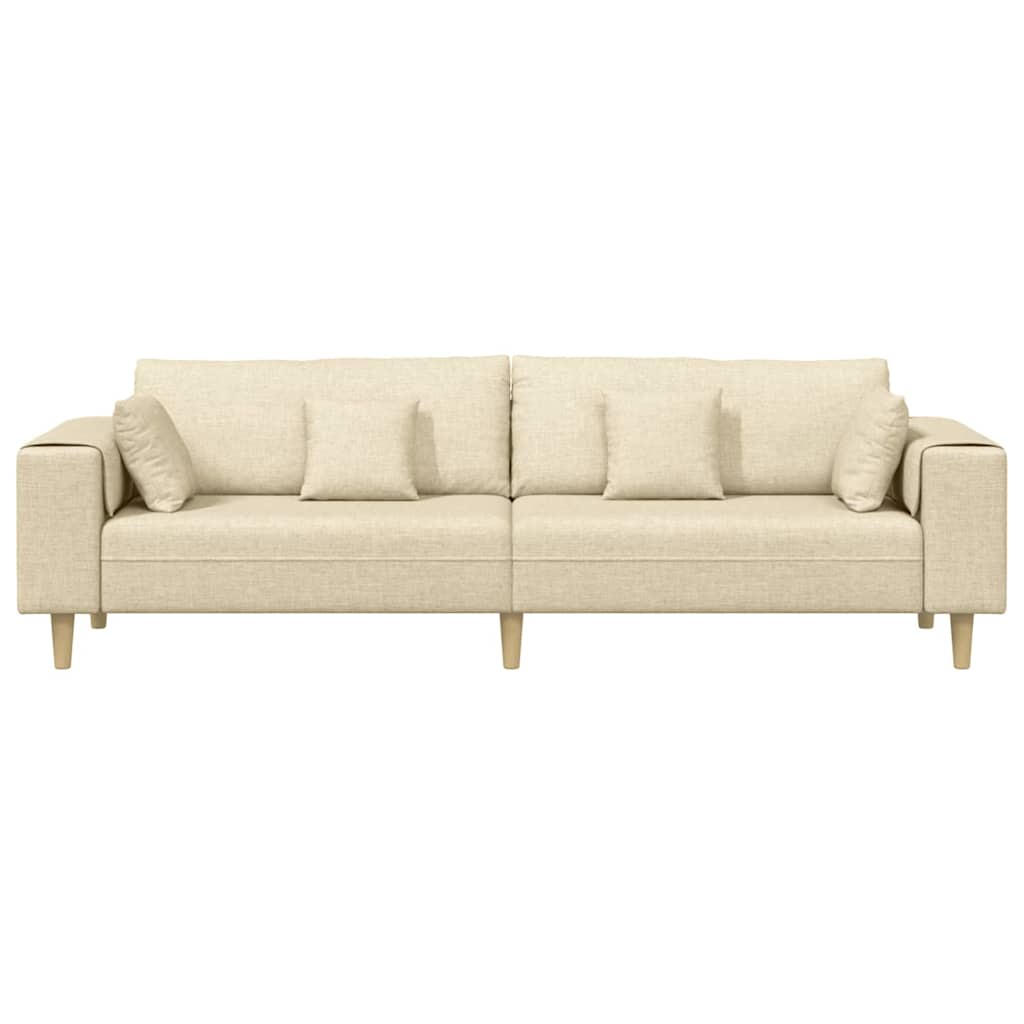 Bank met kussen Crème 250 x 77 x 76 cm Stof